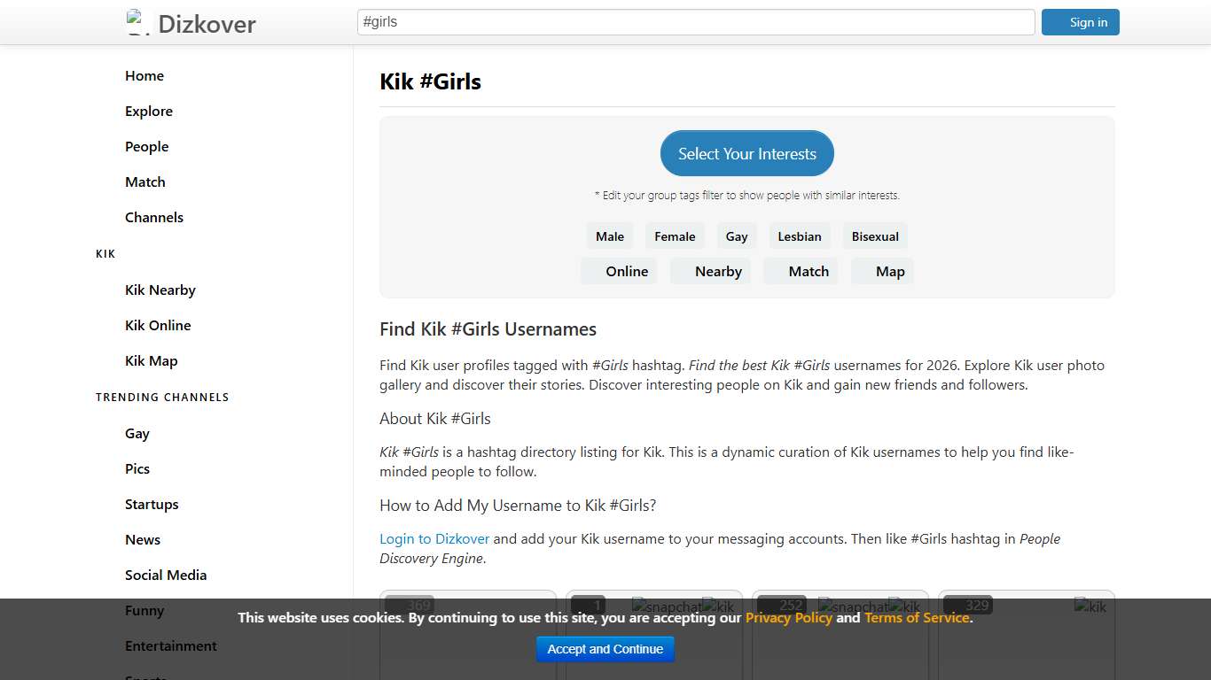 Kik #Girls - Dizkover